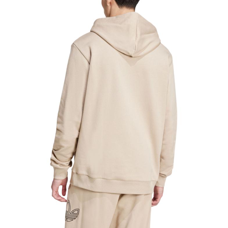 adidas Толстовка с капюшоном Originals Trefoil FW24 Outline Series, модная, удобная, мягкая, с капюшоном, мужская, бежевая, JJ1505
