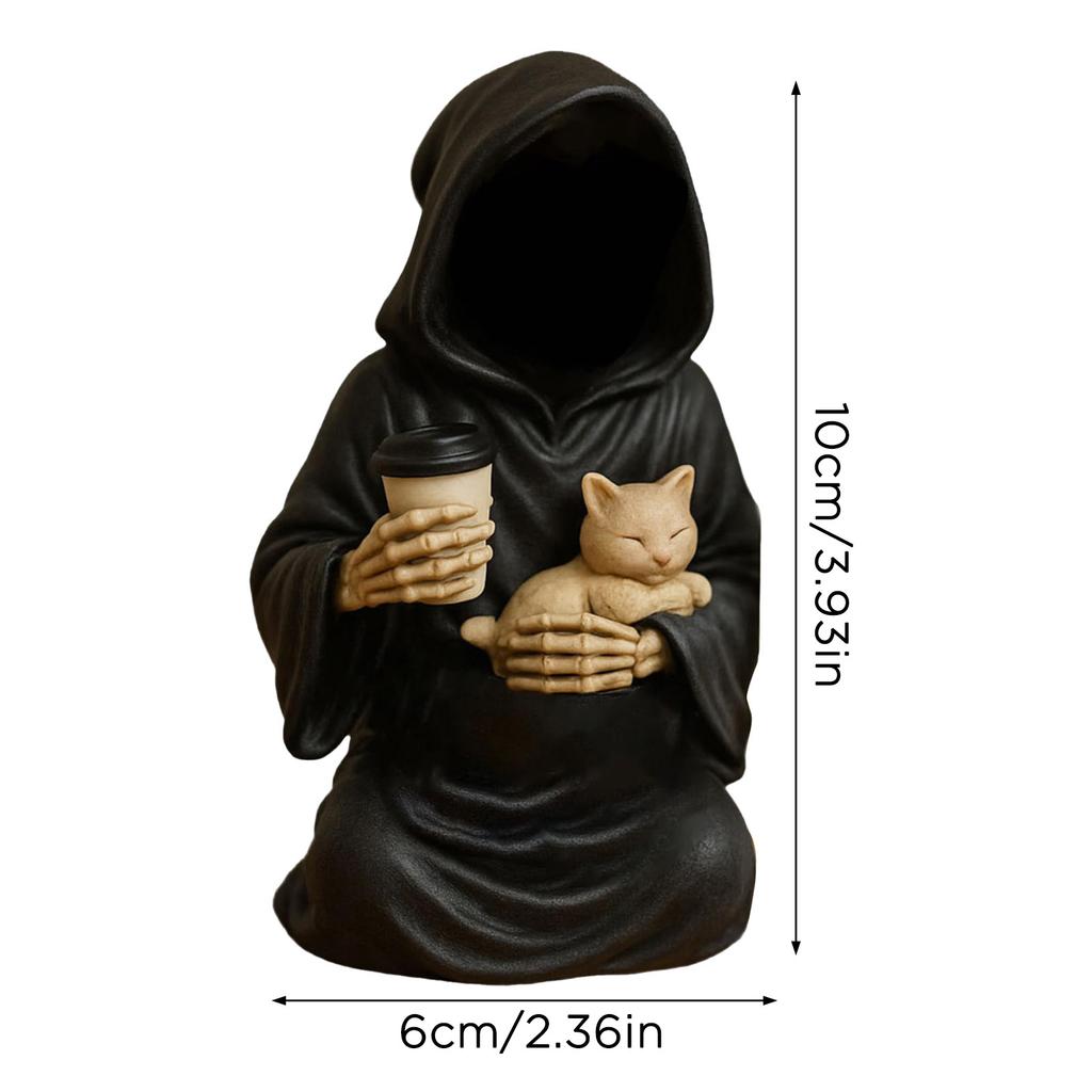 Halloween Grim Reaper Figurine Bookshelf Decor Goth Fantasy Art Mystery Man Decor Suitable for Table Centerpiece Shelf