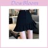 No Pattern Denim Mini Skirt With Ruffled Hem For Casual And Party Outfit