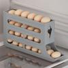 Egg Storage Box Large Capacity Space-Saving Four Tiers Automatic Rolling Tray 30 Egg Organizer Refrigerator Side Egg Dispenser