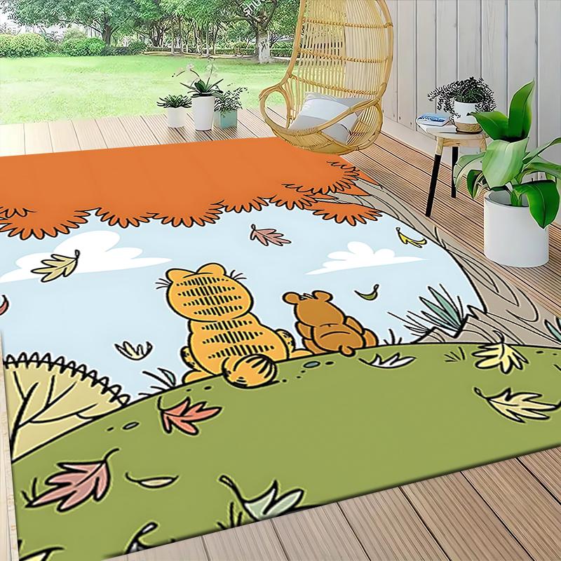 1Pc Garfield'S Cozy Nap Carpet Rug Customizable Soft Washable Antislip Home Living Room Sofa Mats Personalized Rug 091776
