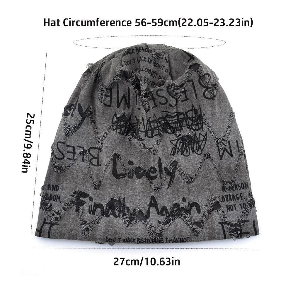 Thin Bonnet Letter Print Beanie Loose Style Hip Hop Beanies Fashion Pullover Hat Unisex Wear