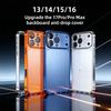 Цветной корпус из сплава для 16 13 15 14 Pro/Pro Max Мгновенное обновление 17Pro/Pro Max Задняя панель с большим окном Защитный чехол от падения