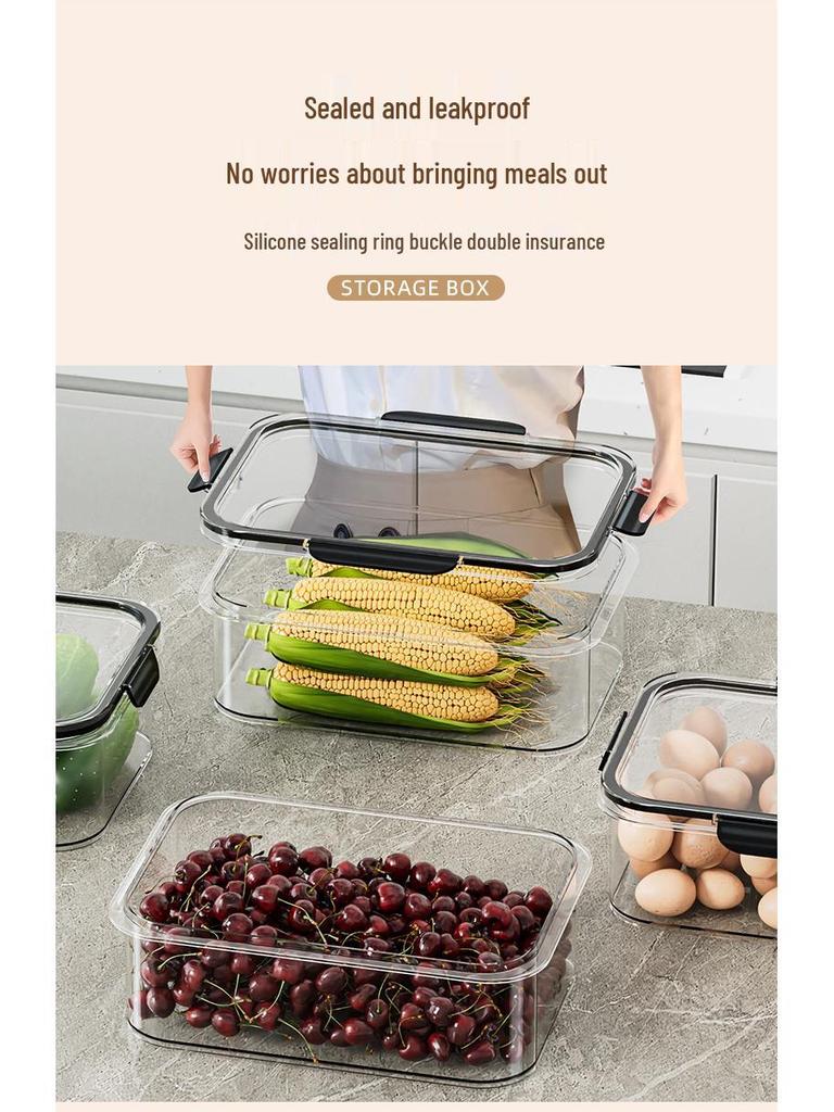Прозрачный контейнер для хранения продуктов большого объема, пищевой, для холодильника и морозильной камеры