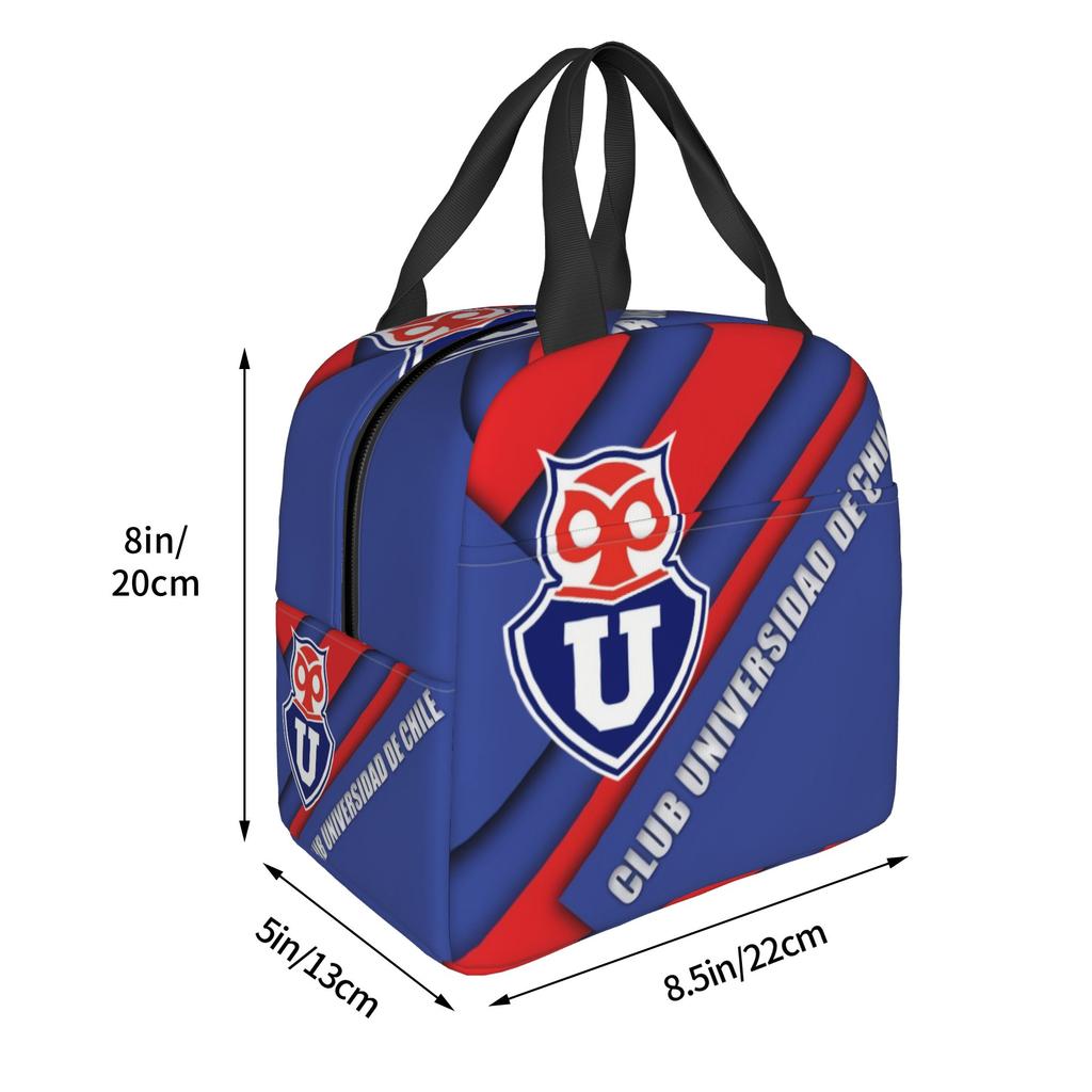 Club Universidad de Chile Insulated Lunch Bag for Women Portable Cooler Thermal Bento Box Beach Camping Travel