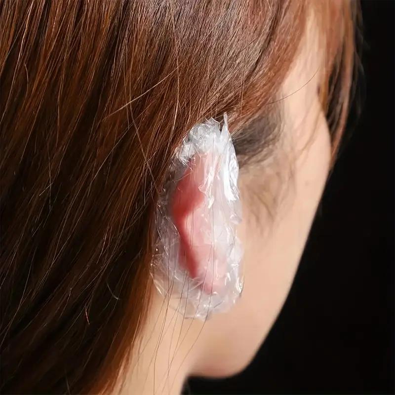100/200Pcs Disposable Ear Cover Waterproof Ear Protector Hair Dyeing Bath Shower Earmuffs Caps Hairdressers Barber Accessory