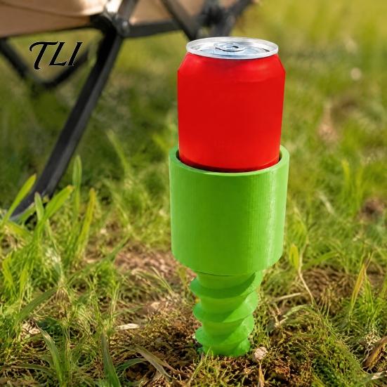 Garden Cup Stake Beach Sand Holder, Stable Spiral Screw-in Beverage Stake, 3D Lawn Holder Print Portable Coaster for Picnic And Camping Ground