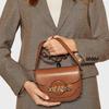 New MICHAEL KORS Hally Cow Leather Saddle Bag, Shoulder Bag, Crossbody Bag Medium Women's Brown 32F1G2HC1L-230