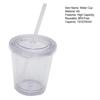 1 Set 12OZ/350ml Straw Cup Double-layer Reusable with Lid Travel Clear Ice Coffee Mug Office