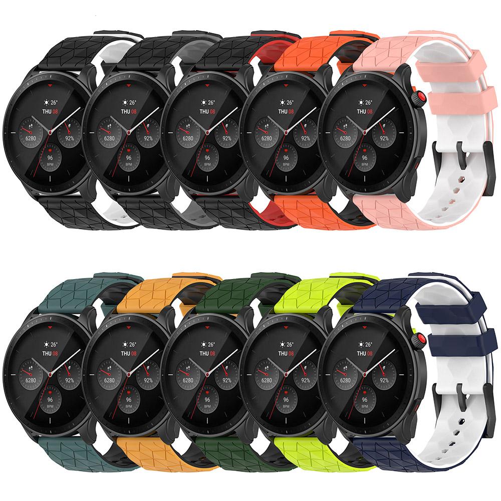 Силиконовый ремешок 20 мм 22 мм для Huami Amazfit GTR 4 GTS 3/2 Bip, браслет с футбольным узором, ремешок для браслета Huawei Watch GT 3/2, 42 мм, 46 мм