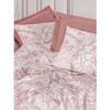 Parure de lit - 1 housse de couette 140 x 200 cm + 1 taie d'oreiller 60 x 60 cm - 100% coton renforcé - Rose poudré