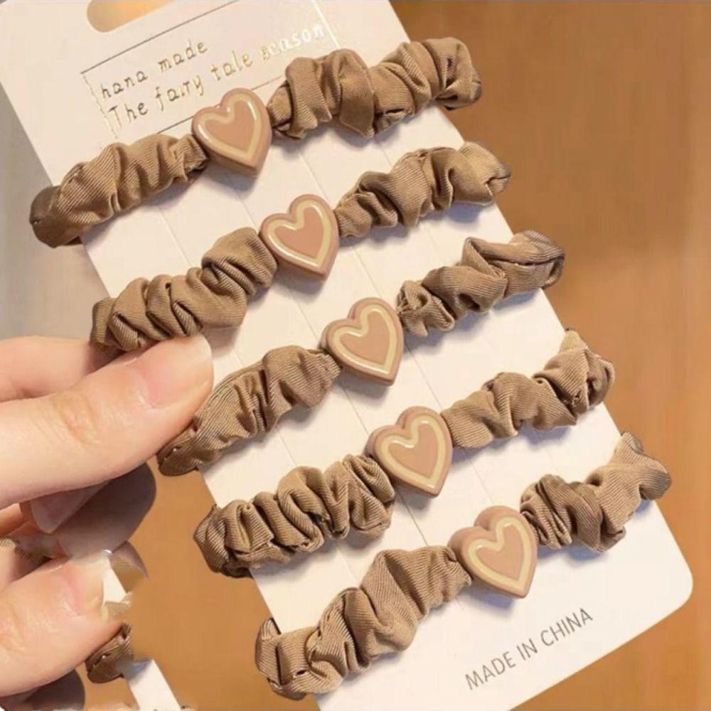 Heart Shape High Elastic Hair Rope Flannel Mini Hair Tie Durable Small Intestine Hair Band Woman's
