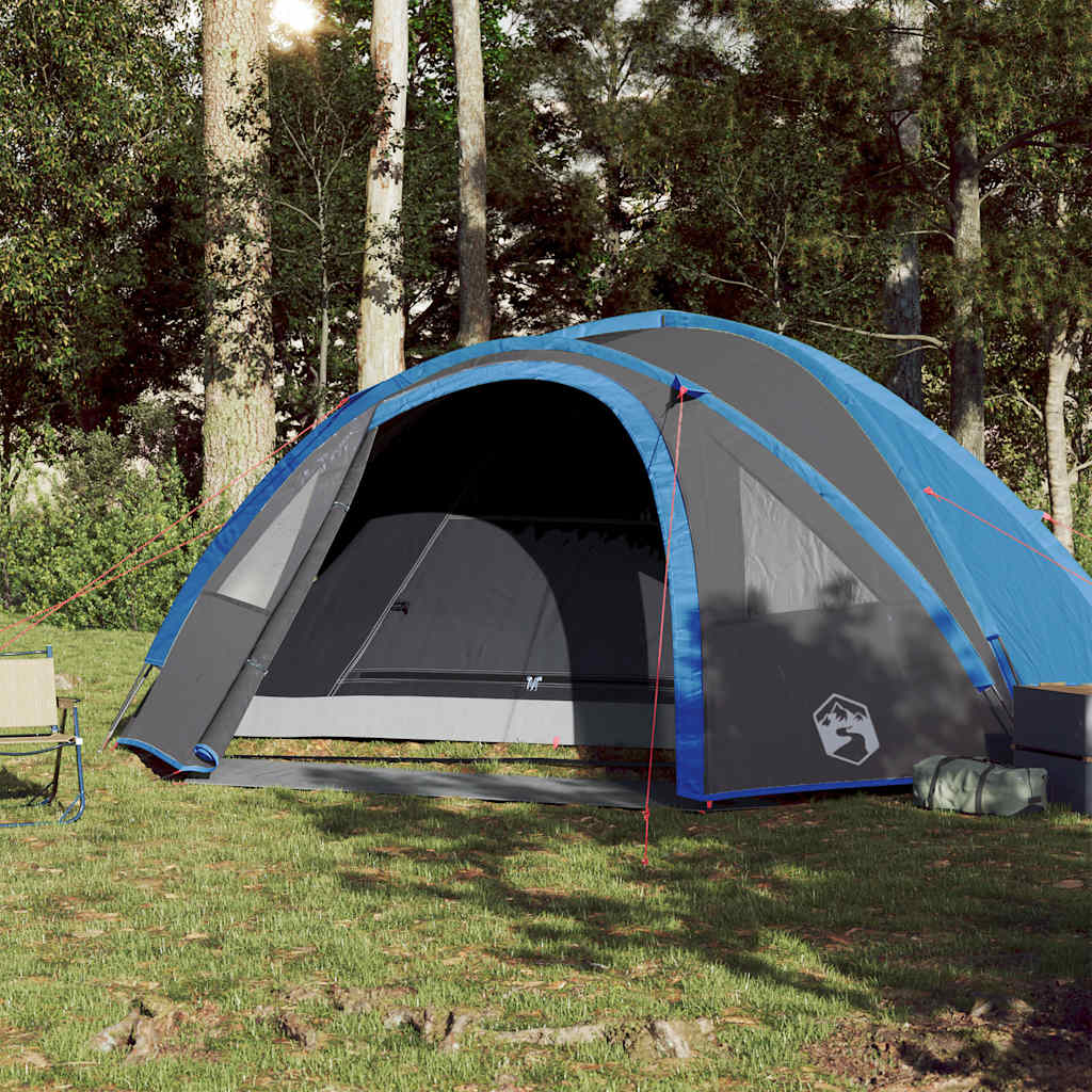 Dome Camping Tent for 4 Persons Blue Waterproof
