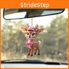 Deer With Cartoon Pink Hat Car Mirror Ornament Pendant For Kids Vehicle Decor