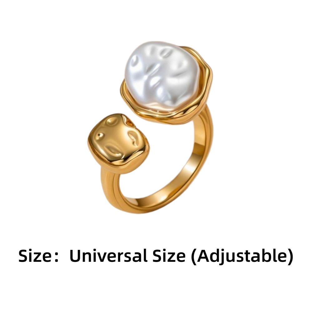 Simulated Pearls Zirconia Ring Geometry Design Alloy Platinum Finger Ring Retro Style Gold Plated Retro Jewelry Rings Daily Wear