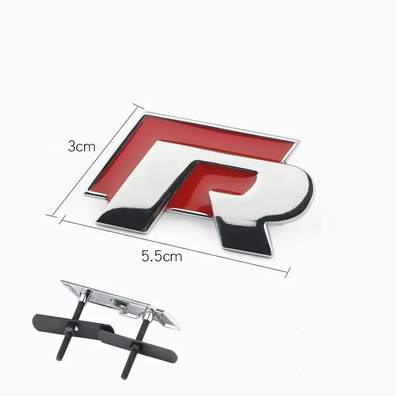 BQA1 2025 Hot Car Metal Front Grill Trunk Auto Emblem Sticker Accessories For Volkswagen GTI R-Line R Polo T5 Golf Passat Scirocco Jelt2