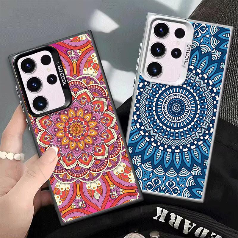 Mandala Style Pattern Shockproof Phone Case for Samsung Galaxy S26 Edge S25 Ultra S24 FE S23 Plus S21 Cover Anti Fall Fundas