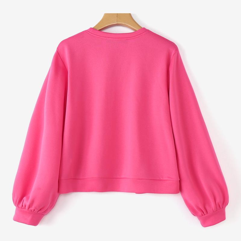 ZANZEA Women Casual Round Neck Long Sleeve Autumn Pullover Tops