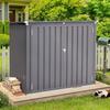 Metal Garden Storage Box Shed, 1.3m² Waterproof Outdoor Tool Organiser with Double Doors, Compact Galvanised Steel Small Sheds for Outside, Gray
