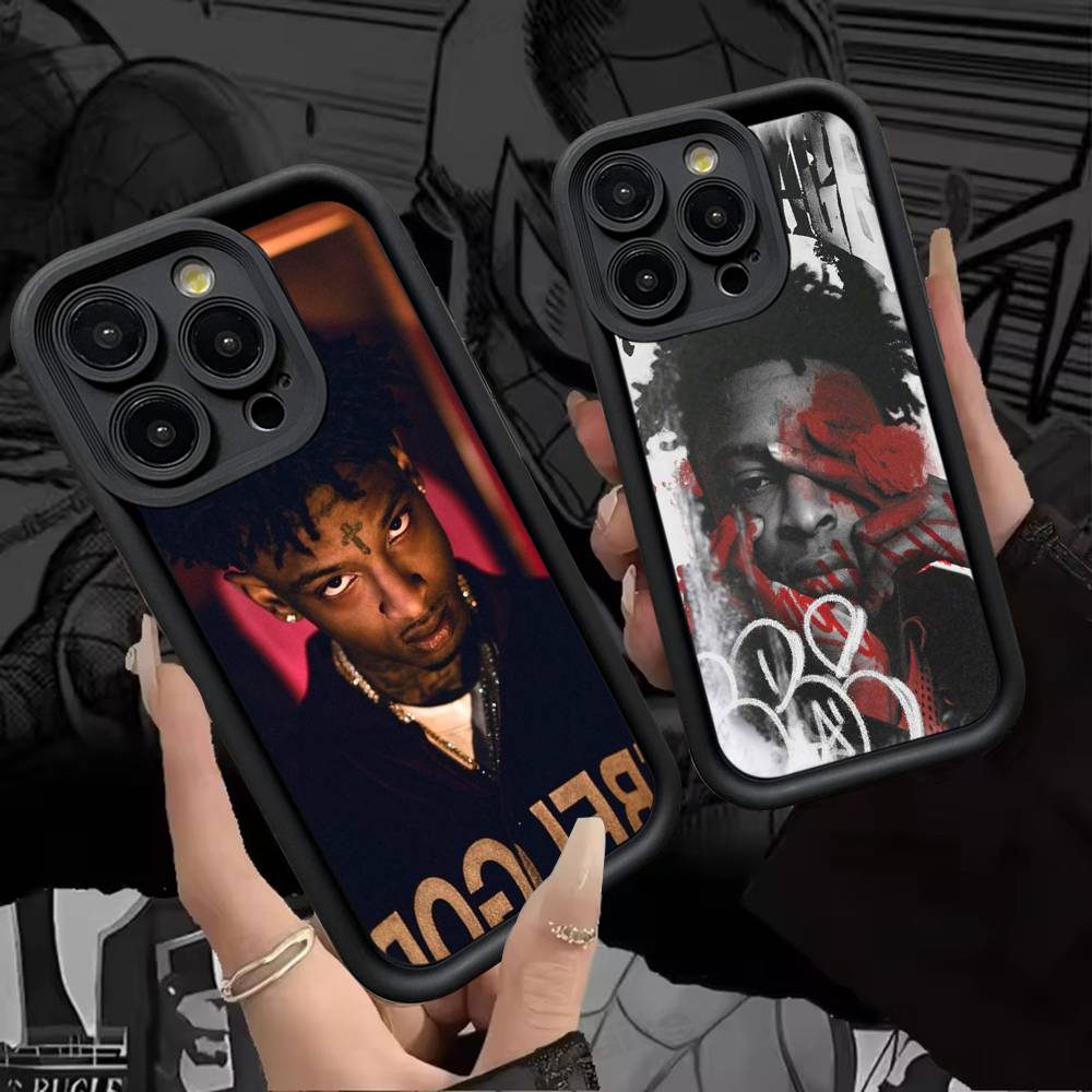Рэпер 21 Savage Для iPhone 17 Pro Max 16 15 14 13 12 11 Plus Черный Мягкий Чехол для Телефона