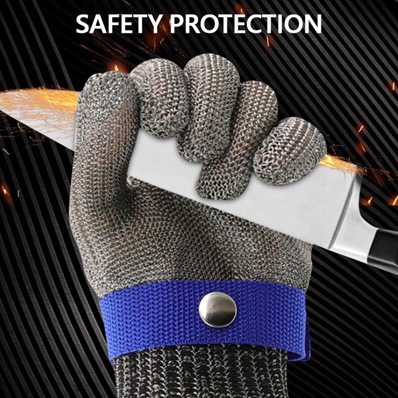 Stainless Steel Gloves Anti-cut Wear-resistant Slaughter Gardening Hand Protect Working Gloves Metal Mesh Butcher Kitchen Gloves 1pcs