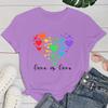 (Premium T-shirt)Women Fashion Summer T Shirts Lgbt Love Is Love Letter Print T-Shirts Female Short Sleeve Graphic Tee Casual T