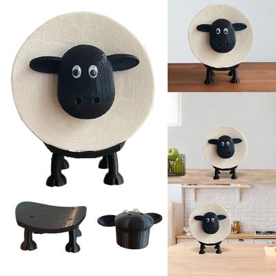 Милый держатель для туалетной бумаги Black Sheep, изготовленный из прочной смолы, идеально подходит для туалетных столиков в ванной комнате, декоративной стойки