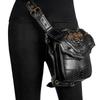 Punk Skeleton Locomotive Black Bag Fashion Rivet Moto & Biker Shoulder & Crossbody Bags Outdoor Waist Bag