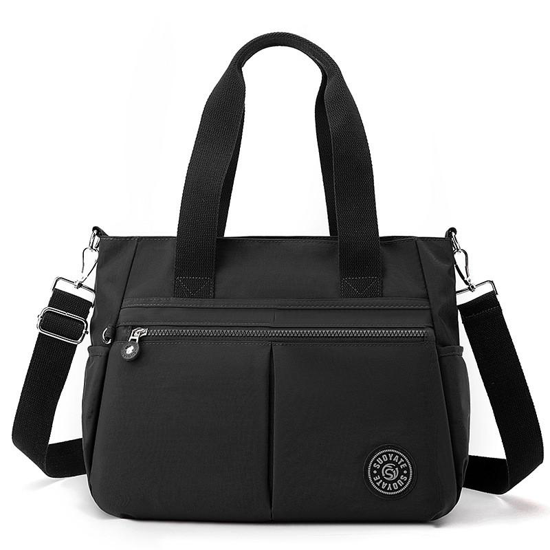 Womens Medium Nylon Tote Bag With Inner Zipper And Phone Pocket For Daily Use And Shopping