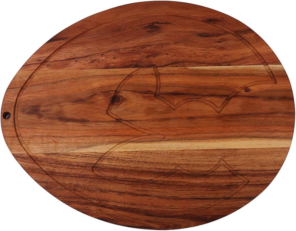 Egg Shaped Wood Serving Board, Wood Cutting Board for Kitchen with Groove, Wooden Charcuterie Boards, Egg Bunny Serving Platter for Cheese and Food