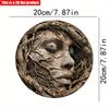 2D плоский 20*20 см 1 шт. Ретро деревенский дизайн лица Круглая подвесная дверная вывеска Новинка абстрактный стиль Деревянный декор Применимо для кафе, баров, ресторанов и гаражей