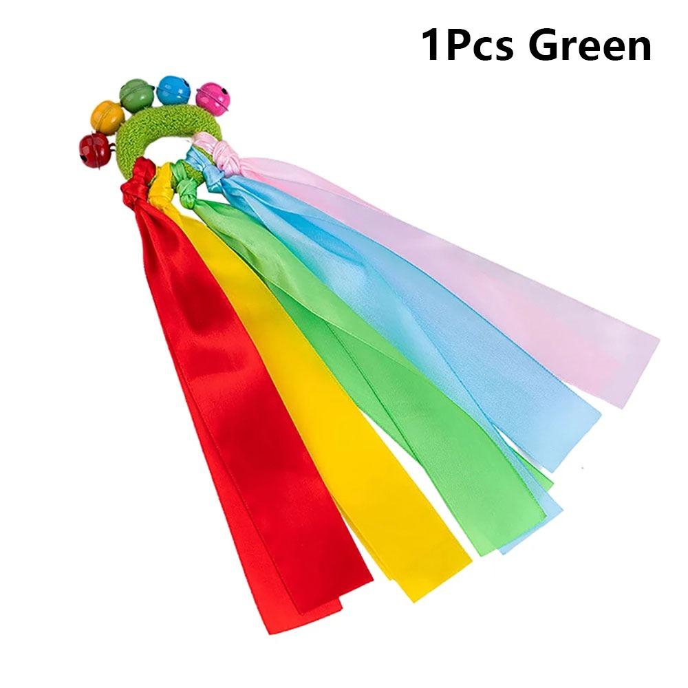1Pcs/1Pair with Elastic Rope and Bell Children Wrist Ribbon Pom Club Dance Prop  Big Match