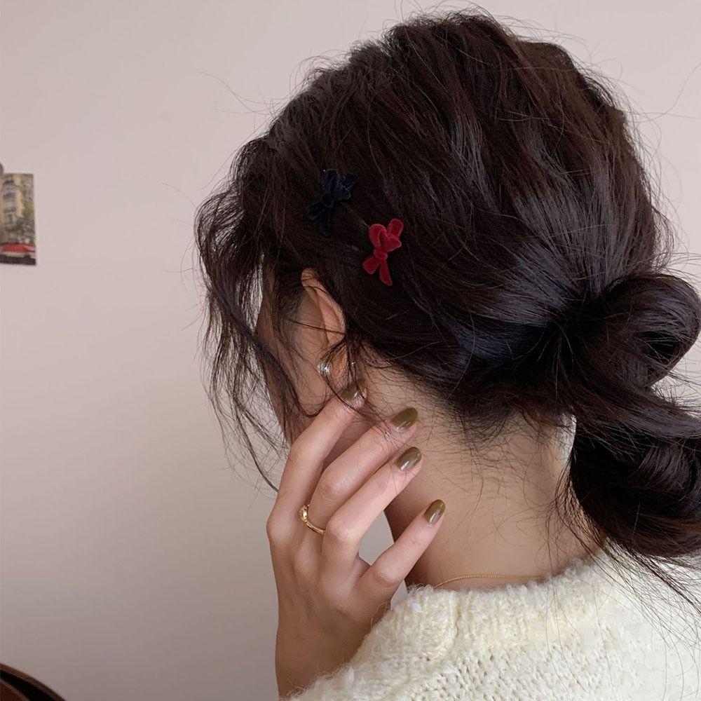 Женский бант Головной убор Бант Заколки для волос Инструменты для укладки волос Мини-заколки Бант Бархатная заколка