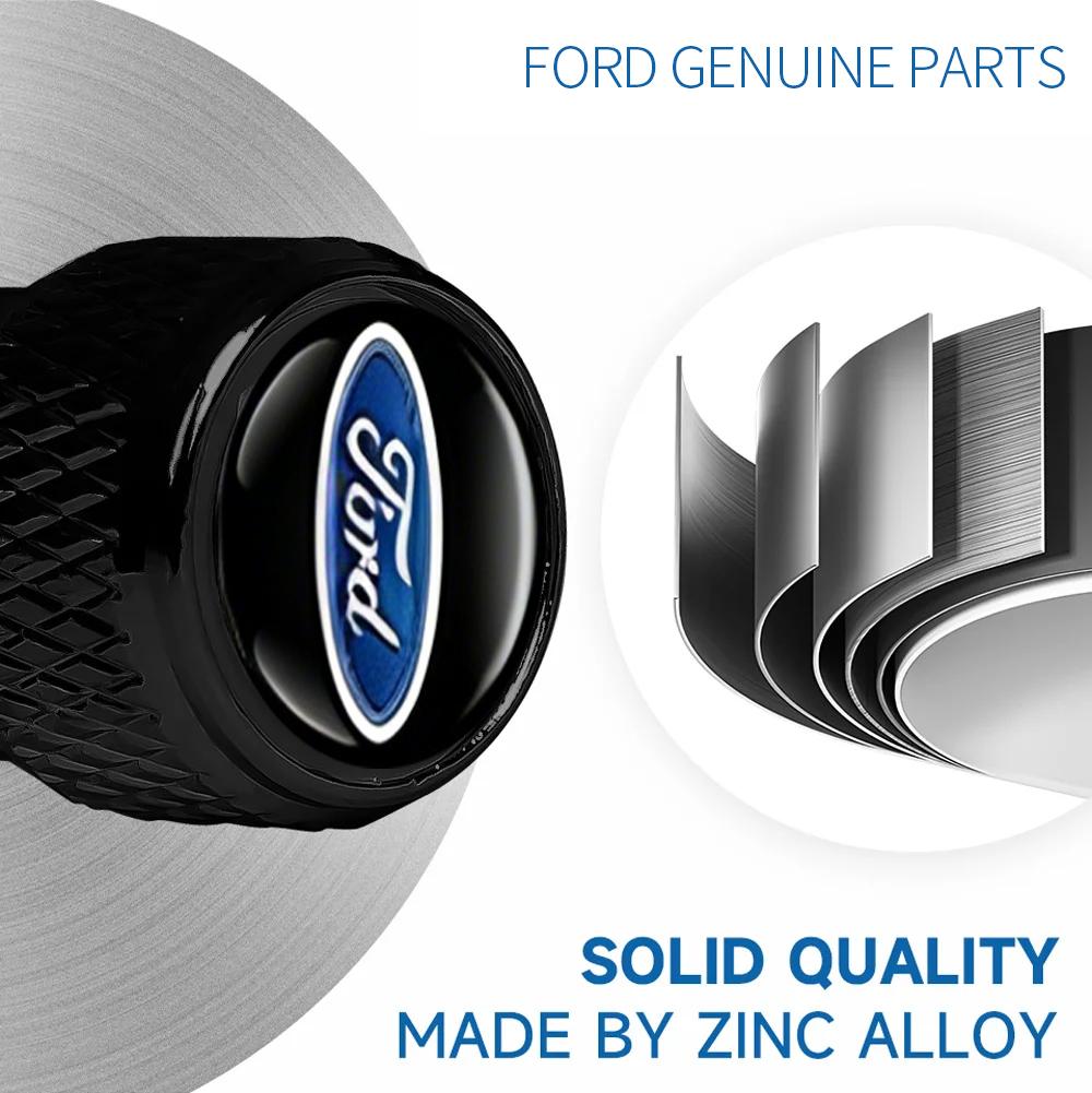 LLX2 4Pcs Car Tire Valve Stems Cap Knurling Style Tire Valve Cap Sticker for Ford Fiesta Ranger Focus Kuga Mustang Mondeo Fusion