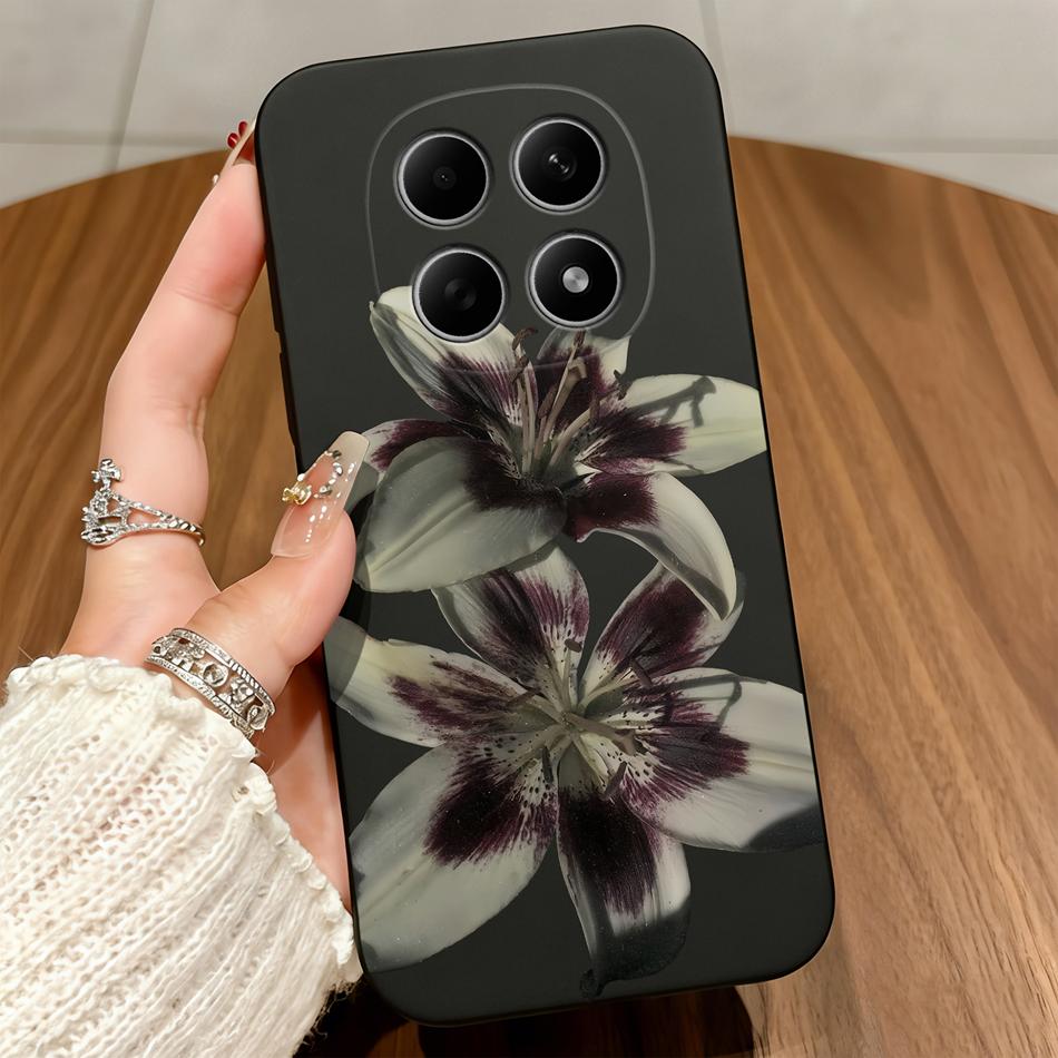 Lace Pattern Phone Case For Poco M8 Pro Soft Matte Silicone Funda Anti Drop Back Cover For Poco M 8 Soft Matte Protective Bumper