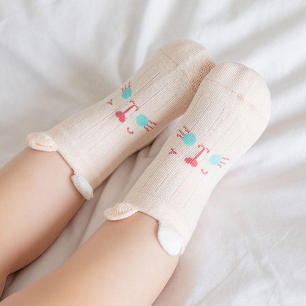8Pairs Breathable Toddle Short Tube Socks Cat Rabbit Children Cartoon Socks  Autumn