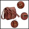 Women's  Real Leather Shoulder Genuine Brown Satchel Sling Messenger Bag