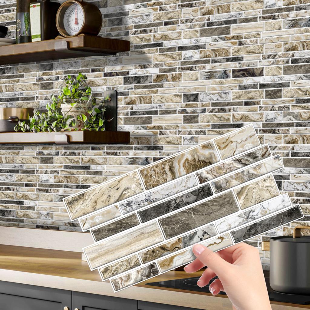12/24/48pcs Peel And Stick Tile Sticker Self Adhesive Stick On Tile Backsplash For Kitchen Bathroom, Bedroom Decoration