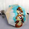 Chip & Dale Acorn Adventure Automatic Opening and Closing Umbrella - Small Umbrella Suitable for Various Occasions, Portable 3-Fold Small Um