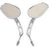 WOWTK Chrome L & R 8Mm Rear View Mirrors Fit For Harley FLSTC FXDB Dyna FXDF FLSTF