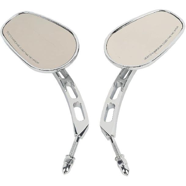WOWTK Chrome L & R 8Mm Rear View Mirrors Fit For Harley FLSTC FXDB Dyna FXDF FLSTF