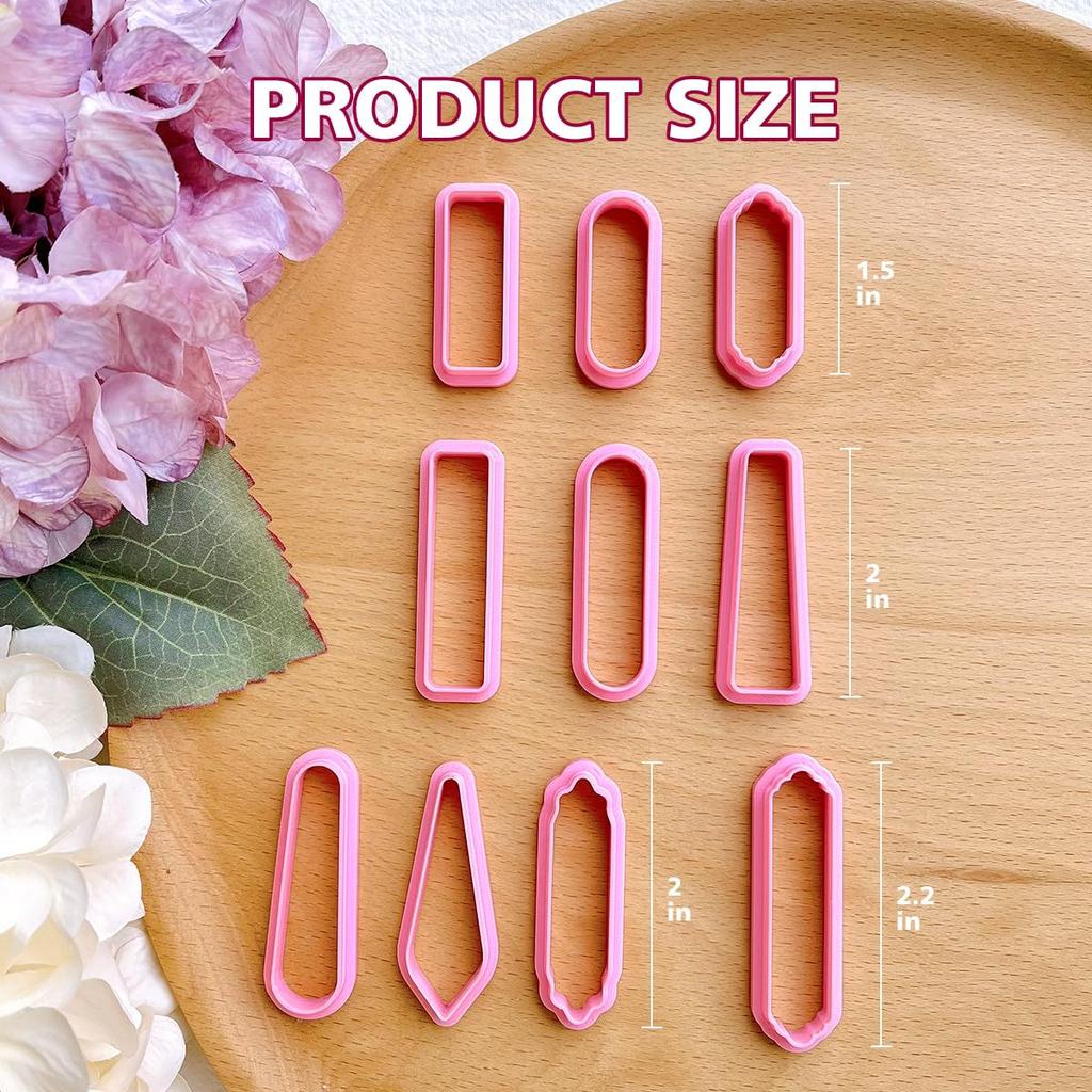 Keoker Длинные висячие серьги из полимерной глины прямоугольной формы, основной каттер для глины, каттер, (10 кусочков)