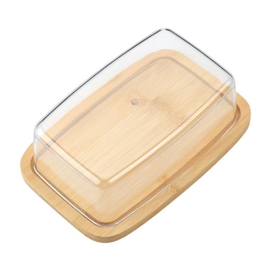 Бамбуковая масленка с крышкой, поднос для торта, большой держатель для мини-тортов, кухонный контейнер для хранения, коробка, доска для сыра, тарелки