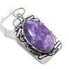 Лепидолит Камень Драгоценный камень Ручная работа Серебро 925 пробы Подарок Подвеска 2.01" i9z11