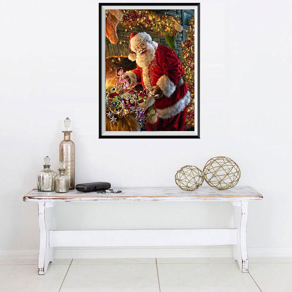 Санта-Клаус 5D алмазная живопись полный круг Алмазная вышивка Рождественский пейзаж вышивка крестом горный хрусталь мозаика домашнее украшение