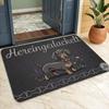 Cute Dachshund Welcome Doormat Polka Dot Sausage Dog Floor Rug Indoor Outdoor Entrance Carpet for Living Room Kitchen Decor