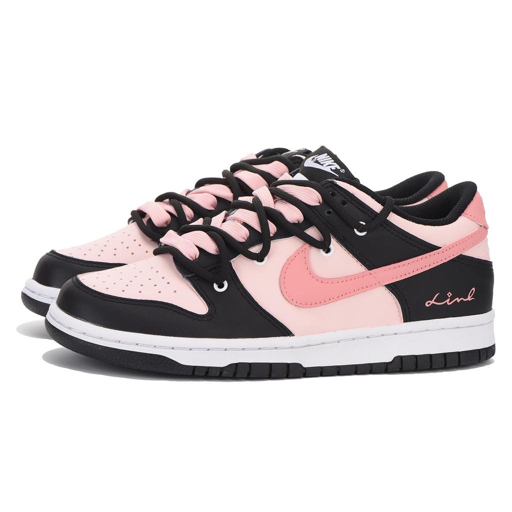 Nike Кроссовки Dunk Low top Skateboard Shoes GS Черно-розовые CW1590-100(Команда59-)