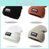 Knitted Hat For Adults With Alphabet Patch Windproof Warm Winter Headgear For Outdoor Skiing