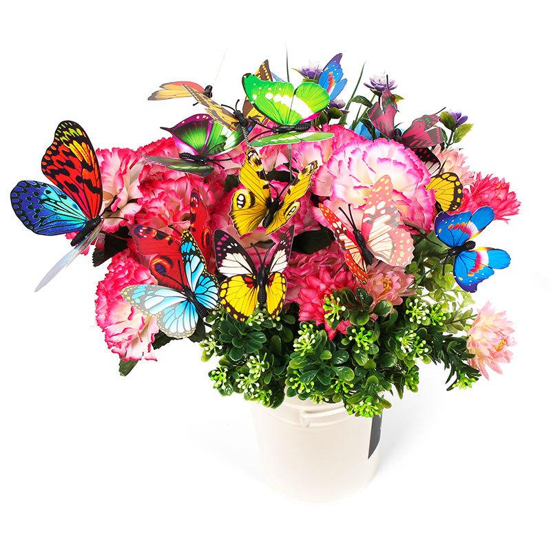 Colorful Whimsical Butterfly Stakes for Garden Yard Planter Outdoor Decor Flower Pots Decoration Eco-Friendly Garden Ornaments