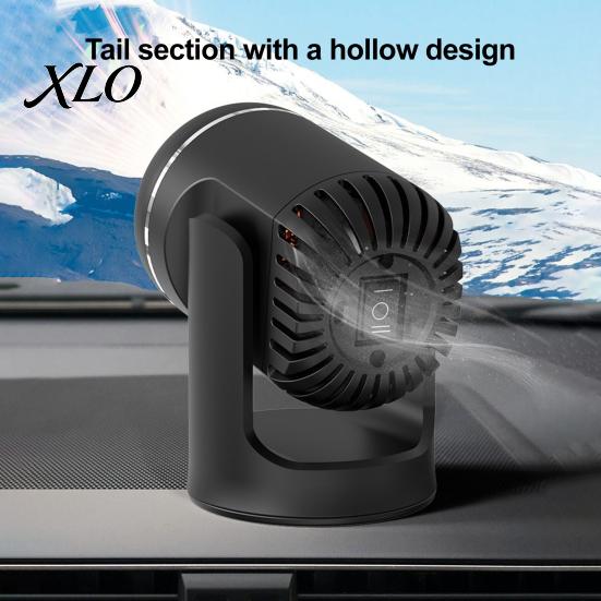 Electric Heating Fan for Car Portable Heater Defroster, 12V Compact Winter Windshield Defogger Auto Defogging, Desktop Space with Adjustable